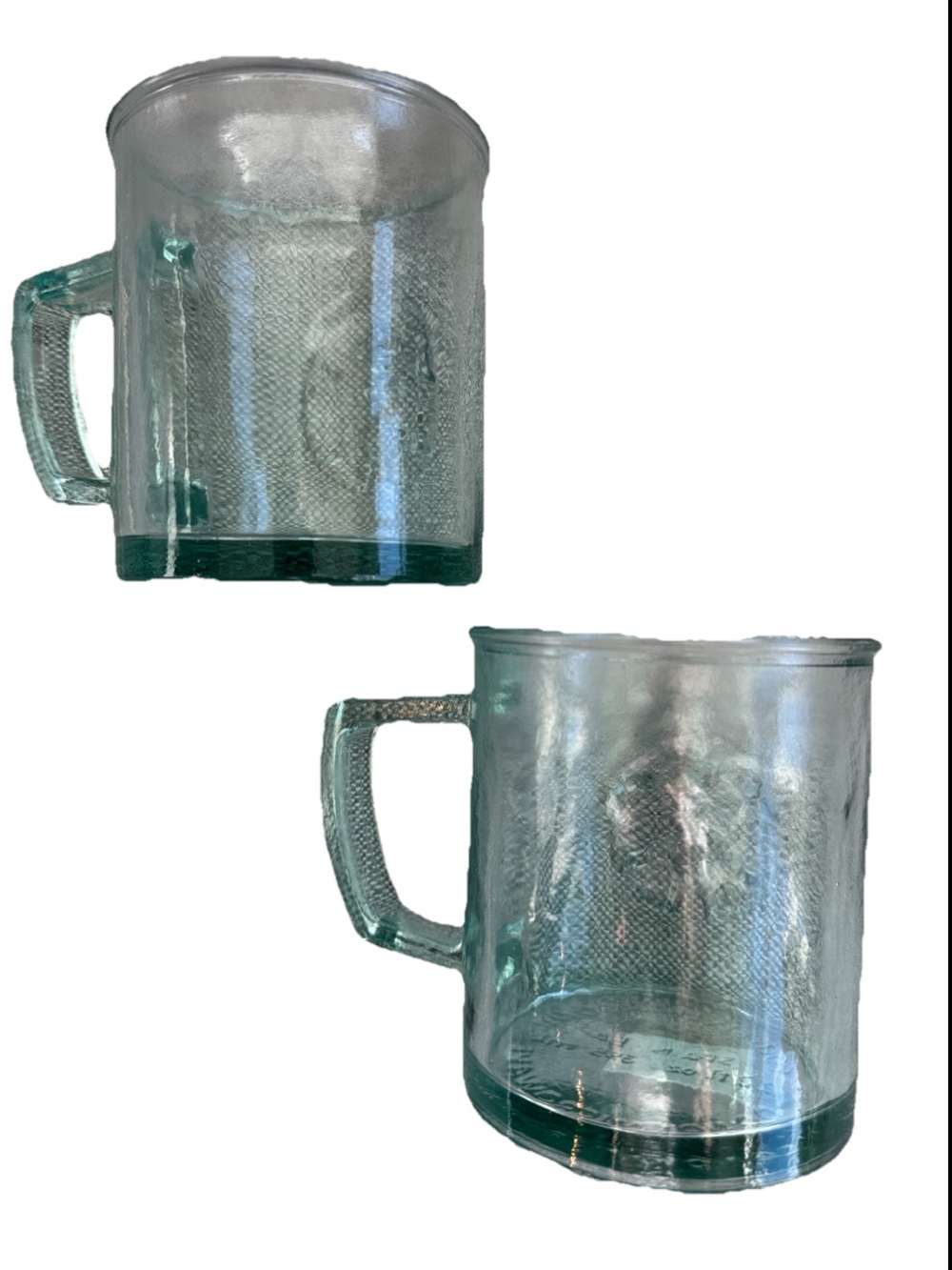 Starbucks pair of Recycled Glass embossed siren logo tinted 12oz cold brew mugs